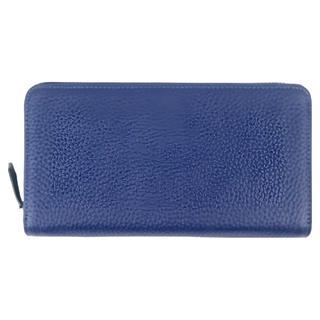 6COIN 真皮頭層牛皮22卡位長夾, 20 x 10.5 x 3.5cm, 藍色