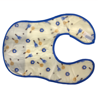 日本千趣會 寶寶圍兜 棉/防水面:EVA塑膠加工 尺寸:38X27CM, 藍飽寶, 2件, 1組