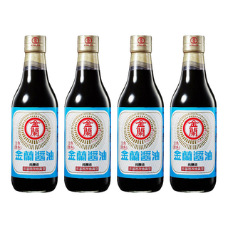 KIMLAN 金蘭 淡色醬油，適合白肉、海鮮料理，非基因改造黃豆, 590ml, 4瓶