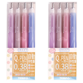 TEMPO 節奏牌 FUJILINE 果凍中性筆 Set 4, 0.38mm, GL-251-4, 2包