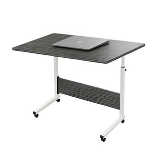床邊移動升降桌, 寬敞大桌面, 可調節60cm~85cm, 細膩桌面材質, 耐磨耐刮抗水, 黑拉絲