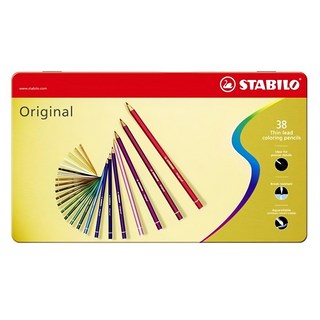 STABILO 思筆樂 Original藝術樂細緻色鉛筆 Set 38色 2.5mm纖細油性筆芯 專業級顯色鮮豔, 1盒