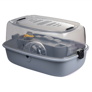 Truly House 豪華大空間倉鼠籠 豪華大全配 44 x 29 x 23cm 灰色 寬敞舒適, 1個