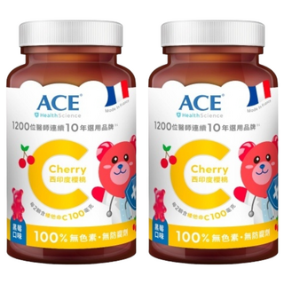 ACE SCIENCE 西印度櫻桃C軟糖 每份添加100毫克西印度櫻桃C 法國進口, 168g, 2罐