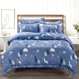 LoveCity 寢城之戀 吸濕排汗萊賽爾天絲 四季兒童小涼被, 國境之北 藍色