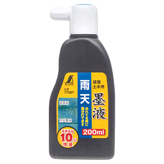 SHINWA 鶴龜 雨天墨汁 - 黑 200ml 墨斗用 墨線用, 1瓶
