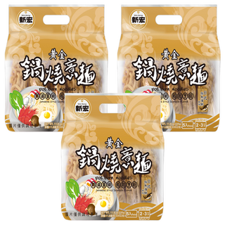 新宏 黃金鍋燒意麵 日式柴魚海鮮風味, 335g, 3袋