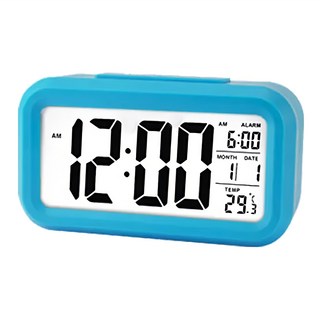 E.dot 多功能LED感光懶人智慧鬧鐘, 超大數字顯示, 溫度顯示, 藍色