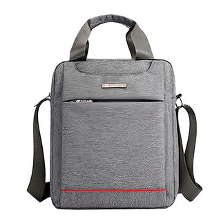 BAIRUN 帆布側背包 直款, 灰色, 29 x 24 x 6cm, 1入