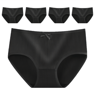 小麥購物 蝴蝶結內褲 E023 18~26g 5件, 黑色