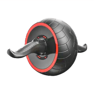 LEADER X 自動回彈 耐磨迴力健腹輪 紅色 流線型手柄 防滑易握 輪胎紋理設計 1個