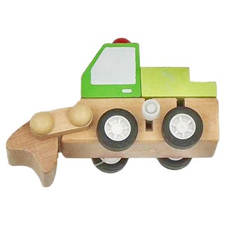 德德小品集 木製發條工程車, 綠車, 1個
