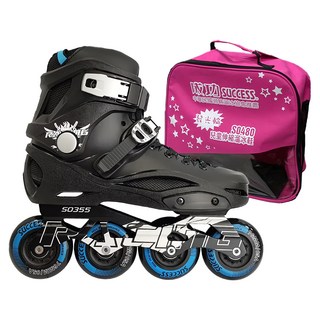 SUCCESS 成功 成人平花直排輪, 新式巴扣鞋殼鞋帶緊固, 航太鋁擠型底座, APEC-7碳鋼培林, 85A高彈跳PU輪, S0355B-39P, 23.5cm, 1雙