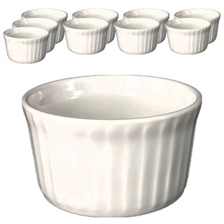 大同磁器 布丁盅 2.75吋 甜點碗 烤布蕾碗 磁器碗, 白色, 10個