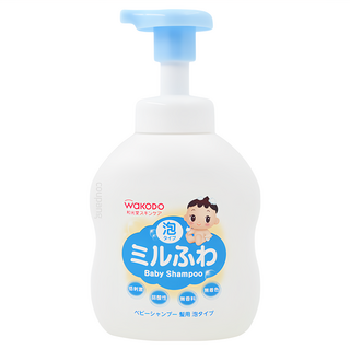 WAKODO 和光堂 潤澤嬰幼兒洗髮泡, 低刺激, 弱酸性, 無香料, 無著色, 泡沫型, 450ml, 1瓶