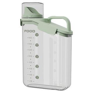 COLACO 斜口雙重密封量杯保鮮罐 (30.5 x 26cm, 綠色) - 防潮儲米罐/飼料罐/儲糧罐, 1個