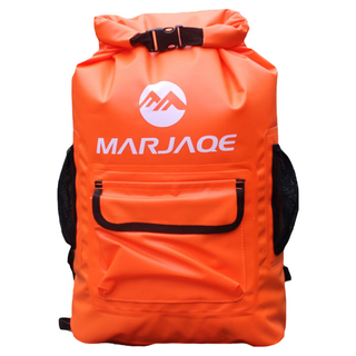 Marjaqe 雙肩防水包 0.55MM環保500D PVC夾網布 IPX6防水等級 22L容量, 橙色