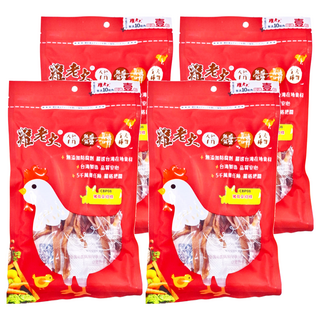 雞老大 豬耳朵切條 犬專用 低脂 無鹽 無添加防腐劑 台灣製造, 80g, 4包