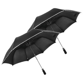 超大自動傘 Set 2支, 56吋, 三人共撐, 高密度傘布, 防風傘骨, 商務黑
