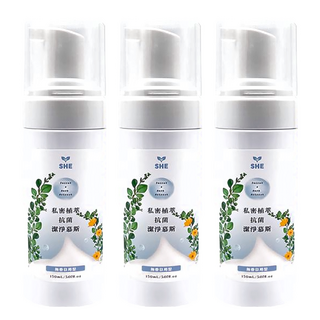 SHE思高 私密植萃抗菌潔淨慕斯, 無香日用型, 150ml, 3瓶