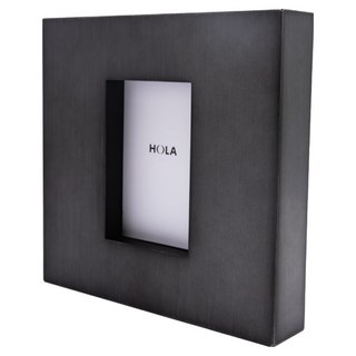 HOLA 和樂家居 伊登簡約金屬牆面相框 4x6吋, 方框 拉絲黑, 1個