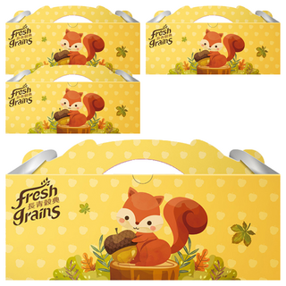 fresh grains 長青穀典 小松鼠禮盒 3入 蔓越莓乾85g + 醬燒黑豆85g + 帶皮腰果90g, 4盒