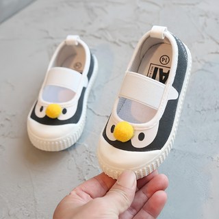 愛貝比 鬆緊套鞋帆布鞋 幼稚園室內鞋 休閒鞋 兒童鞋, 20碼(200mm), 小企鵝