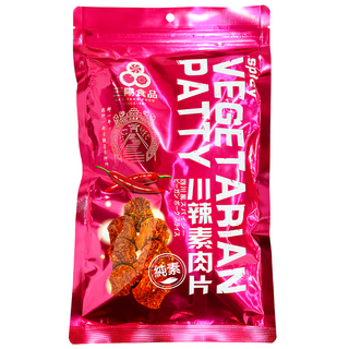 三陽食品 川辣素肉片, 軟嫩多汁, 香氣十足的素食零嘴, 口感酷似牛肉乾, 250g, 1包