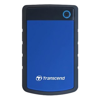 Transcend 創見 StoreJet 25M3 軍規防震行動硬碟 AES資料加密 單鍵自動備份 USB Type-A, 1TB, 寶石藍
