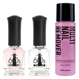 與珊 60秒速乾美甲基礎三件組, 底漆 + 面漆 + 卸妝液, 1組