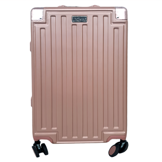LEADMING 俐德美 夢幻之星鋁框行李箱 ABS+PC材質 密碼海關鎖 360°萬向輪 避震大雙輪, 20吋, 玫瑰金