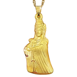 天相 金韵星辰媽祖守護金鑲玉項鍊, 1條, 金色