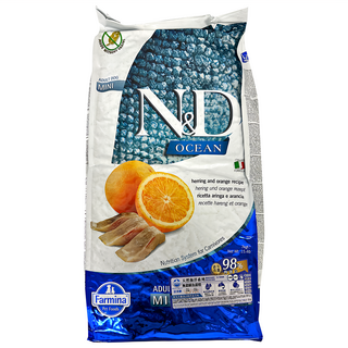 Farmina 法米納 全齡犬 天然海洋系列乾飼料 小顆粒 OD1, 無穀鯡魚甜橙, 7kg, 1袋