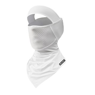 AREX SPORT 戶外騎行防曬冰絲面罩 親膚透氣網眼護臉脖圍三角巾, 純淨白, 1件