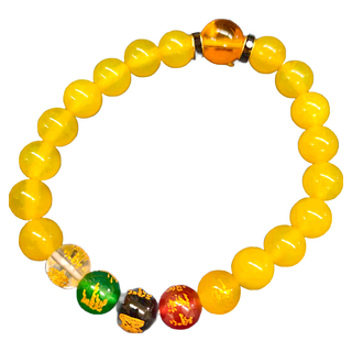 財神小舖 財神護佑 五行補運手鍊 8mm, 14~18cm, 土, 1條