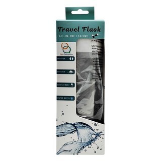 OO 生活輔具 多功能藥盒水壺 - 旅行隨身瓶，純潔白, 白色, 340ml, 1個