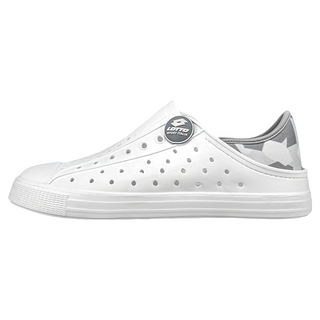 LOTTO 樂得 Sicily 男款輕量洞洞鞋 250mm 台灣製造, 白色 + 灰色