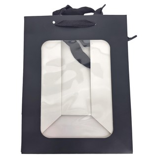 櫥窗紙袋 18 x 13 x 25cm 710g 10個, 黑窗1, 1包, 黑色
