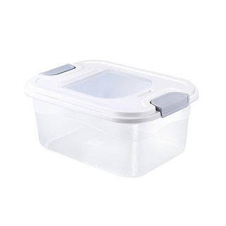 品屋 15斤裝塑膠米桶 加大桶深加大容量 翻蓋設計取米便捷, 28.5 x 20.5 x 15cm, 白透明, 1個