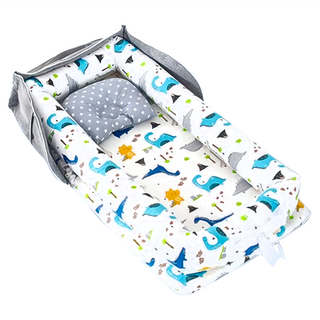 箱包式純棉多功能床, 中, S11 藍色恐龍, 1個