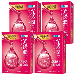 HADALABO 肌研 台灣公司貨 光透潤血色感彈潤面膜 27ml, 7片, 2盒