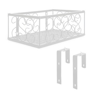 Market Plan 陽台鐵製花盆架, 1件, 白色