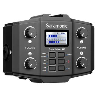 Saramonic 楓笛 四通道音頻混音器 SmartMixer 4C 專業錄音設備, 黑色