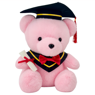 AllBeMine 歐比邁畢業熊新款毛絨玩偶 (粉紅色) - 畢業禮物首選 給畢業生最溫馨的祝福, 30cm, 1個