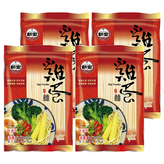 新宏雞蛋麵 麵體香Q有勁 夾鏈袋包裝, 600g, 4包