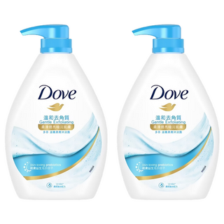 Dove 多芬 滋養柔膚沐浴露 溫和去角質 柔滑 提亮暗沉肌膚, 900g, 2瓶