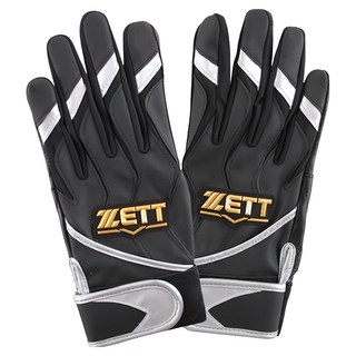 ZETT 打擊手套/棒球手套 BGK-595, 黑色/黑色, 1雙