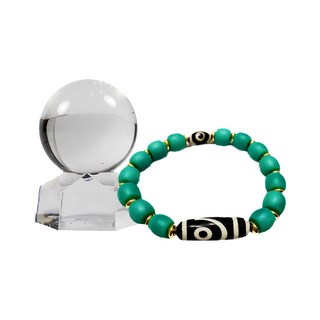 保平安天珠瑪瑙能量手鍊 Set 2, 水晶球套組, 水晶球內徑約2cm + 彈性手環