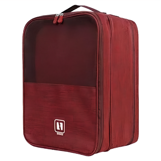 EZlife 可插桿多雙鞋袋 加大款 紅色 行李箱收納, 1個