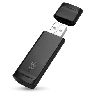 aibo USB錄音隨身碟 OO-72X9-8G 黑色 8GB 一鍵錄音 輕巧便攜, 1個